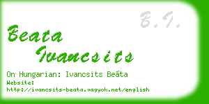 beata ivancsits business card